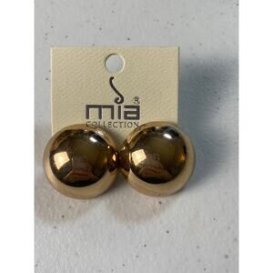 Mia Gold-Toned Large Half-Sphere Lightweight Stud Earrings NWT